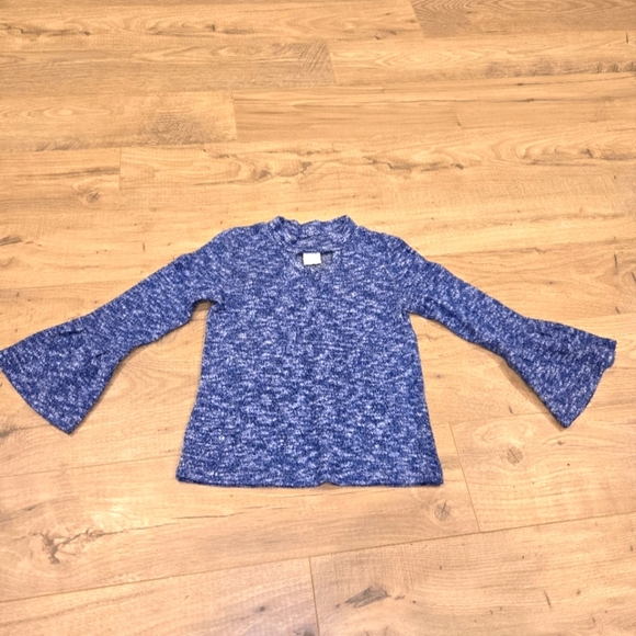 Arizona Jean Co Girls Pullover Sweater Key Hole Bell Sleeps Size Xxs (4/5) Blue - Picture 1 of 6